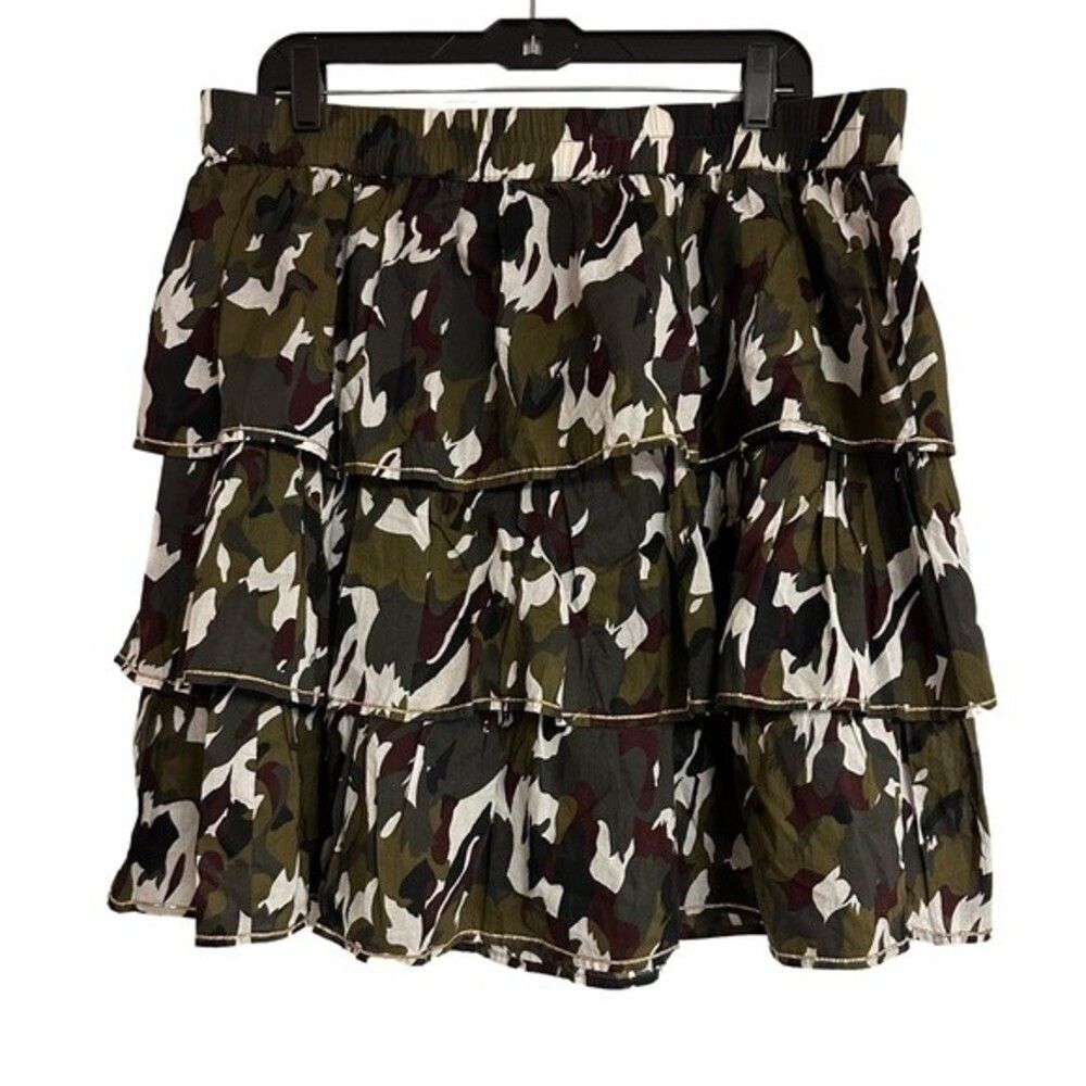 Lane Bryant Ruffled Camo Skirt Size 14/16